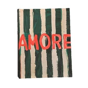 Bold 'AMORE' Canvas Wall Art in Red and Green